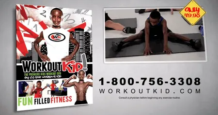 WORKOUT KID, INC. | DIRECT RESPONSE TV SPOT commercial or campaign video frame showing brand, product, or promotional storytelling.