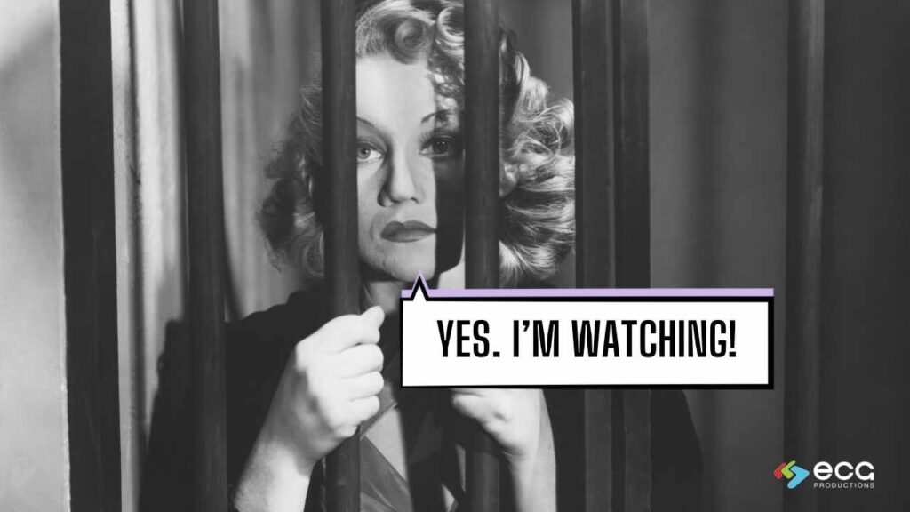 Audience Retention: A woman is in prison forced to watch content