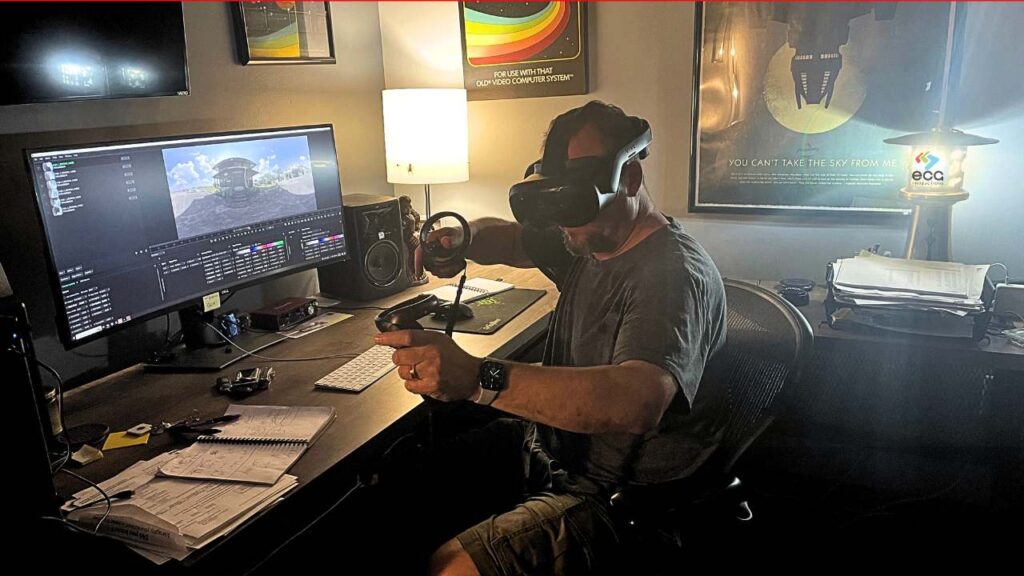 ECG Productions, Trey Gregory testing an Immersive Video Experience at ECG's Atlanta, GA HQ